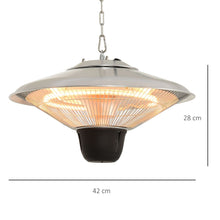 Load image into Gallery viewer, Outsunny Hanging Patio Heater, 1500W, Aluminium-Silver
