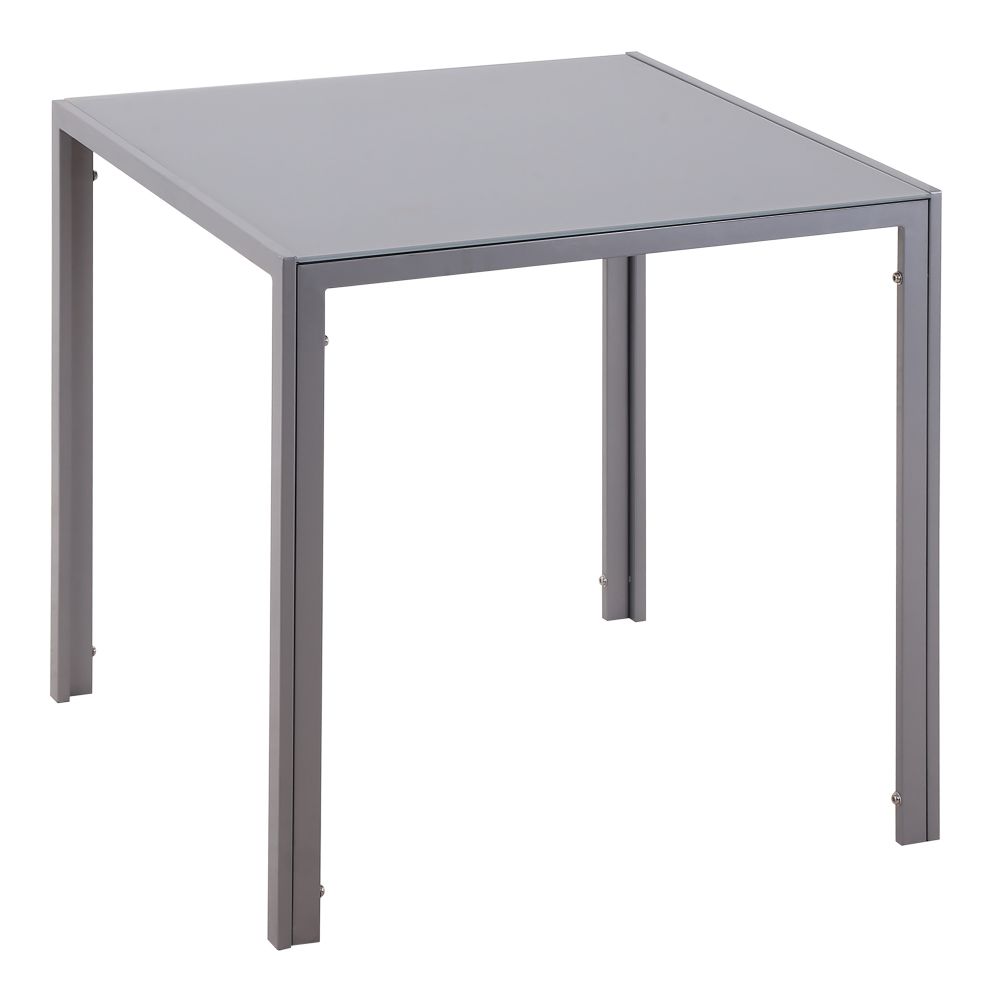 Chic Compact Square Dining Table with Glass Top & Sturdy Metal Frame