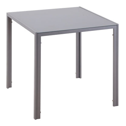 Chic Compact Square Dining Table with Glass Top & Sturdy Metal Frame