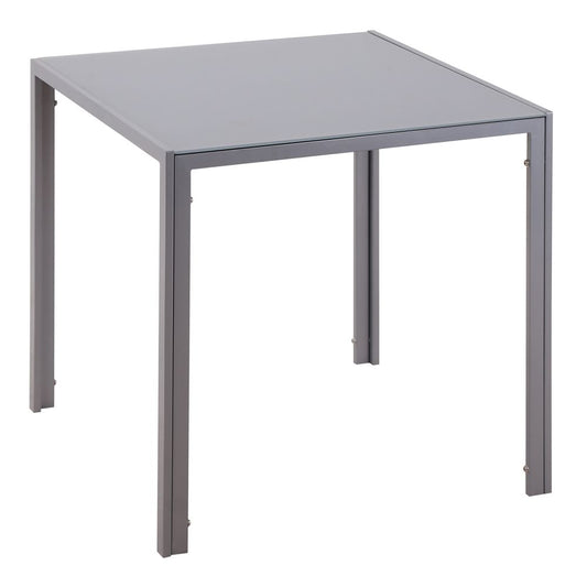 Chic Compact Square Dining Table with Glass Top & Sturdy Metal Frame