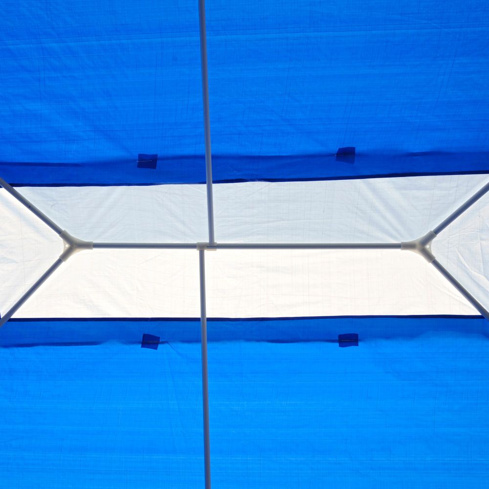 Outsunny 4x3m Heavy Duty Blue Party Gazebo Tent - Perfect Outdoor Shelter!