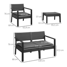 Load image into Gallery viewer, Stylish 4-Piece Rattan-Effect Garden Sofa Set with Cushions by Outsunny
