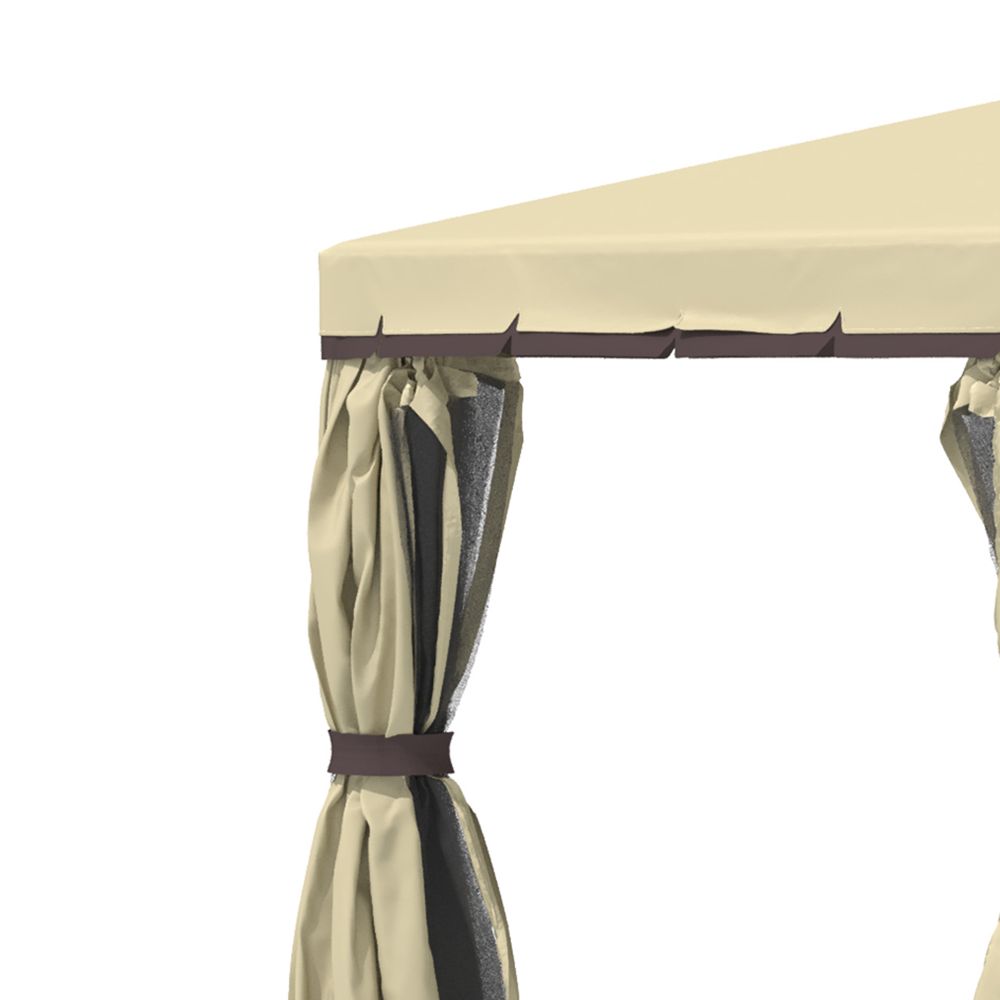 Elegant 3x3m Patio Gazebo with Water-Repellent Roof & Mosquito Net - Beige