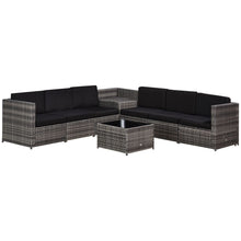 Load image into Gallery viewer, Outsunny Grey 6-Seater Rattan Sofa Set with Cushions - Stylish Comfort Awaits!
