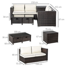 Load image into Gallery viewer, Stylish 4-Piece Rattan Wicker Sofa Set with Storage Tables - Perfect for Outdoors!
