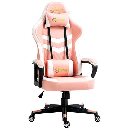 Vinsetto Pink Racing Gaming Chair w/ Lumbar Support - Comfort Meets Style!