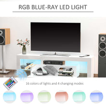 Load image into Gallery viewer, Modern HOMCOM High Gloss TV Stand with LED RGB Lights &amp; Remote Control
