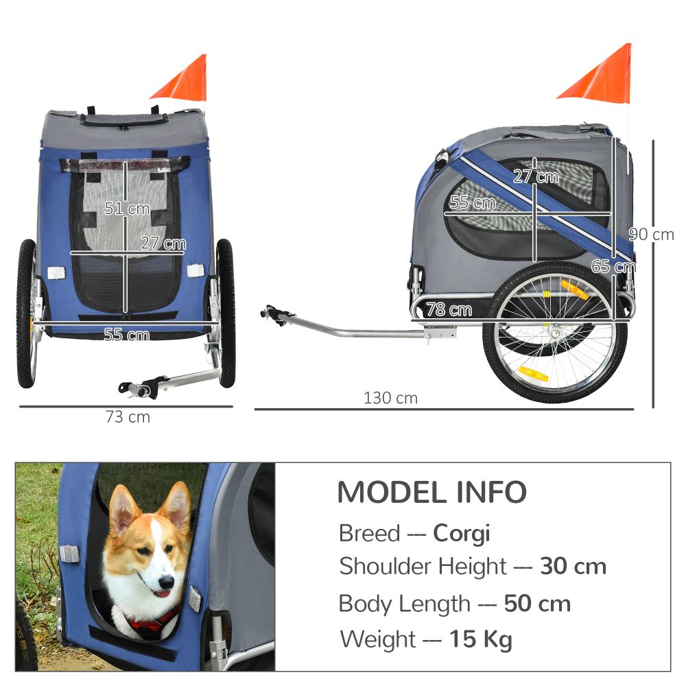 Adventure Pet Bicycle Trailer - Durable, Water-Resistant Carrier for Dogs & Cats