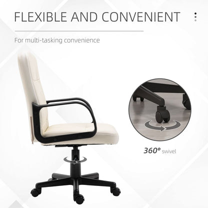 Ergonomic PU Leather Office Chair with Adjustable Height & 360° Swivel Base