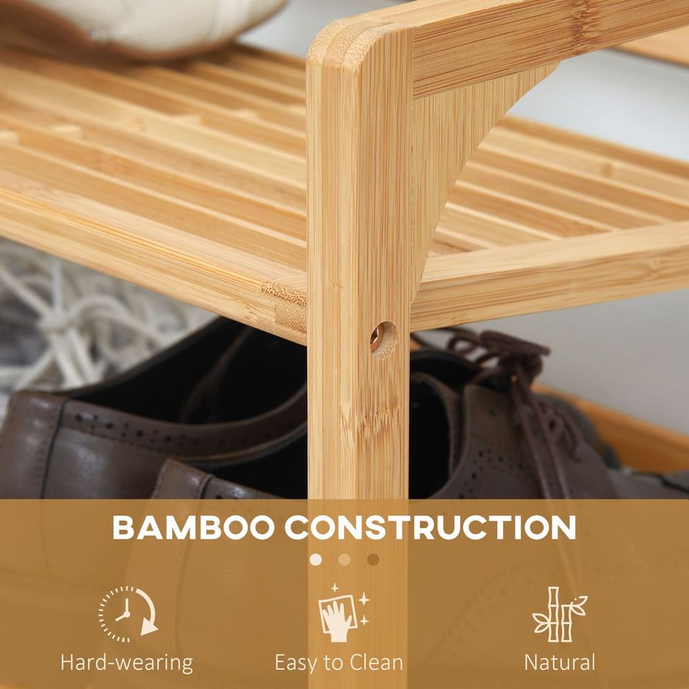 Eco-Friendly Bamboo 3-Tier Shoe Rack – Stylish Storage for 9 Pairs!