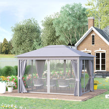Load image into Gallery viewer, Elegant 4x3m Aluminium Patio Gazebo with Mosquito Nets - Outdoor Oasis!
