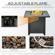 Load image into Gallery viewer, Stylish Square Propane Fire Pit Table with Rattan Design &amp; Smokeless Flame
