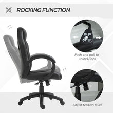 Load image into Gallery viewer, Executive Racing Swivel Gaming Office Chair PU Leather Computer Desk Chair Black
