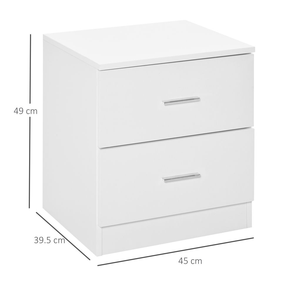 Elegant 2-Drawer Nightstand - Chic Bedside Table for Smart Storage Solutions