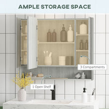 Load image into Gallery viewer, kleankin Grey Wall-Mounted Bathroom Mirror Cabinet with 3 Doors &amp; Storage
