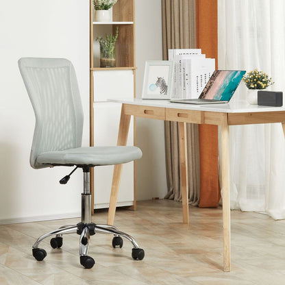 Compact Armless Ergonomic Office Chair - Height Adjustable with Mesh Back
