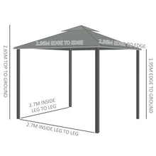 Load image into Gallery viewer, Elegant 3x3m 2-Tier Gazebo Canopy with Mosquito Net &amp; Sturdy Aluminum Frame
