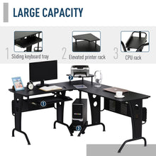 Load image into Gallery viewer, Compact L-Shaped Corner Desk with Steel Frame &amp; CPU Holder for Home &amp; Gaming
