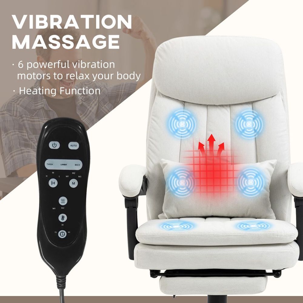 Vinsetto Heated Massage Office Chair - Luxurious Comfort & Vibration Therapy