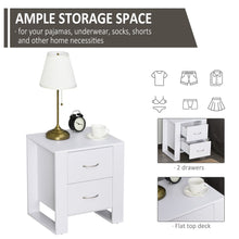 Load image into Gallery viewer, Elegant White 2-Drawer Bedside Table - Modern Storage Solution

