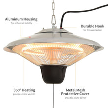 Load image into Gallery viewer, Outsunny Hanging Patio Heater, 1500W, Aluminium-Silver
