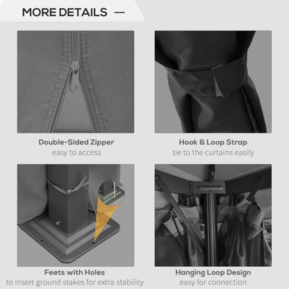 Elegant 3x3m 2-Tier Gazebo Canopy with Mosquito Net & Sturdy Aluminum Frame