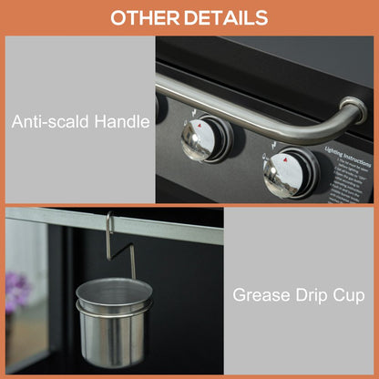 Ultimate 3-Burner Portable Gas BBQ Grill with Warming Rack & Storage Cabinet