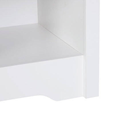 Elegant White Bedside Table with Drawer & Storage - Versatile Home Accent