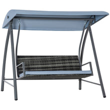Load image into Gallery viewer, Luxurious 2-3 Seater Rattan Swing Chair with Canopy &amp; Removable Cushions
