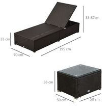 Load image into Gallery viewer, Effortless Elegance: 3-Piece Rattan Lounger Set for Ultimate Outdoor Relaxation
