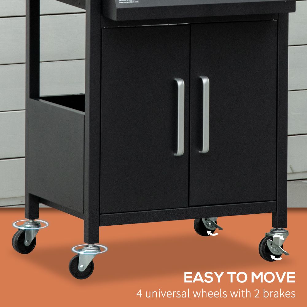 Ultimate 3-Burner Portable Gas BBQ Grill with Warming Rack & Storage Cabinet