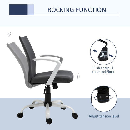 Ergonomic Dark Grey Linen Swivel Desk Chair - Adjustable & Comfortable Office Seat