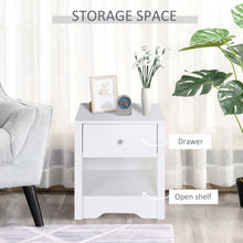 Load image into Gallery viewer, Elegant White Bedside Table with Drawer &amp; Storage - Versatile Home Accent
