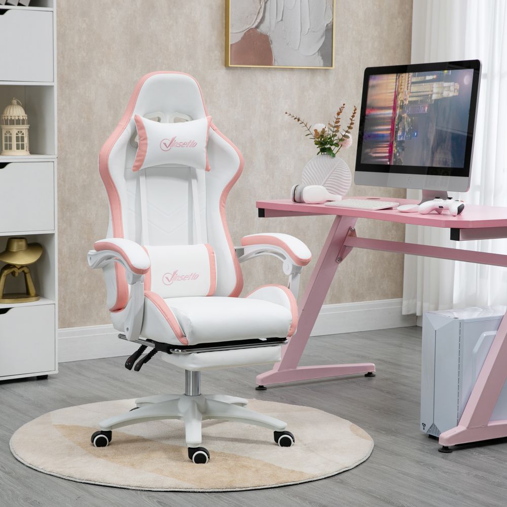 Vinsetto Pink Racing Gaming Chair: Recline, Relax, Game On!