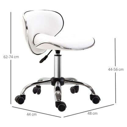 Elegant Rolling Salon Technician Stool with Comfort Cushion & Stylish Chrome Base