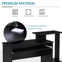 Load image into Gallery viewer, Unique Black Computer Desk with Sliding Keyboard Tray &amp; Storage Solutions
