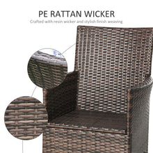 Load image into Gallery viewer, Stylish 2-Seater Outdoor Rattan Chair Set with Cushions &amp; Armrests
