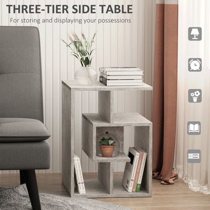 Stylish 3-Tier Side Table with Open Shelves for Versatile Storage & Display