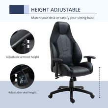 Load image into Gallery viewer, Vinsetto High Back Executive Gaming Chair with Footrest - Chic Black Comfort

