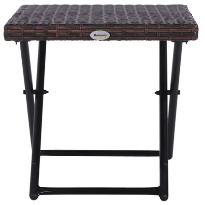 Versatile Folding Square Rattan Coffee Table for Outdoor & Indoor Use