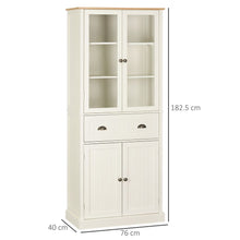 Load image into Gallery viewer, Elegant 5-Tier Kitchen Cupboard with Adjustable Shelves - Cream Finish
