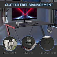 Load image into Gallery viewer, Gaming Computer Desk Writing Table Curved Front w/ Headphone Hook
