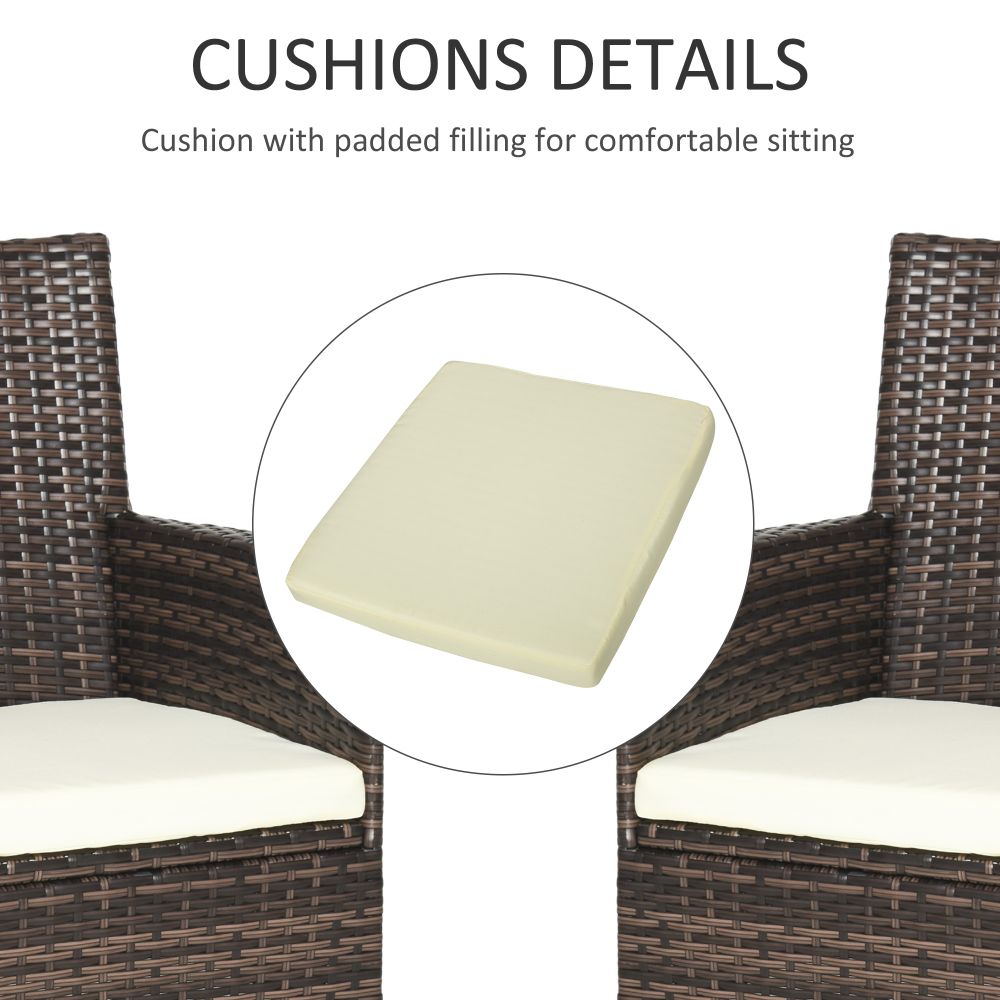 Stylish 2-Seater Outdoor Rattan Chair Set with Cushions & Armrests