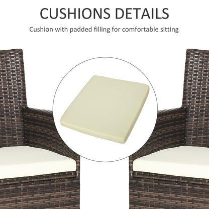 Stylish 2-Seater Outdoor Rattan Chair Set with Cushions & Armrests