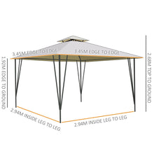 Load image into Gallery viewer, Elevate Your Summer: 3.5x3.5m Side-Less Beige Canopy Gazebo with Steel Frame

