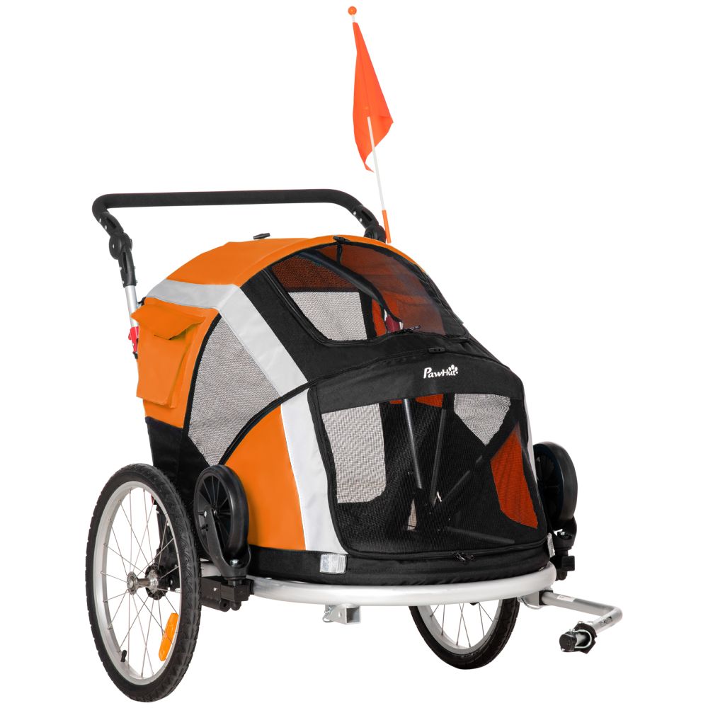 Ultimate 2-in-1 Dog Bicycle Trailer & Stroller - Safety Leash, Foldable Design