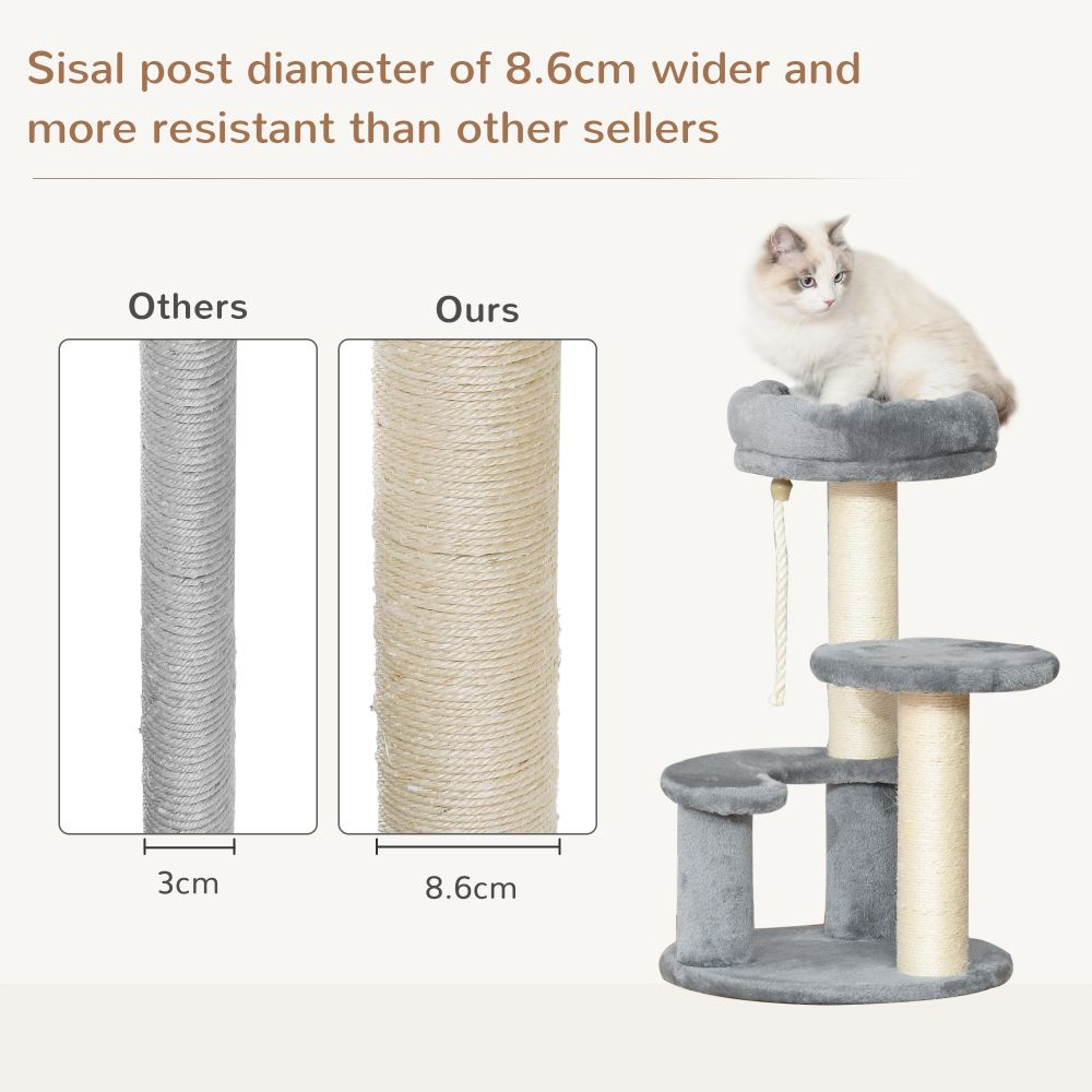 Deluxe Cat Tree: 2-Perch Play Center with Sisal Rope for Ultimate Feline Fun!