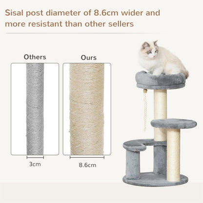 Deluxe Cat Tree: 2-Perch Play Center with Sisal Rope for Ultimate Feline Fun!