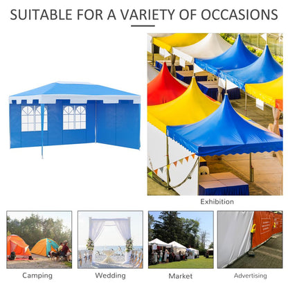 Outsunny 4x3m Heavy Duty Blue Party Gazebo Tent - Perfect Outdoor Shelter!