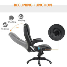 Load image into Gallery viewer, Executive Office Chair with Massage and Heat PU Leather Reclining Chair, Black
